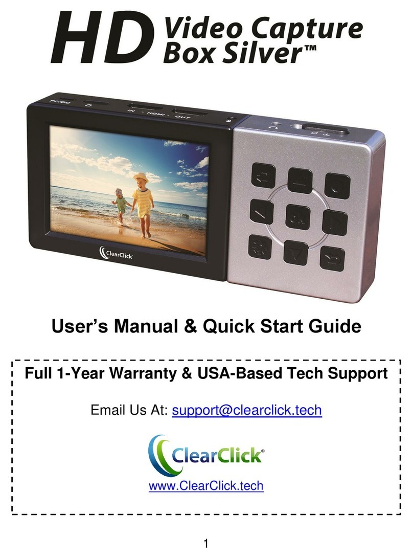 ClearClick HD Video Capture Box Silver Users manual & quick start guide