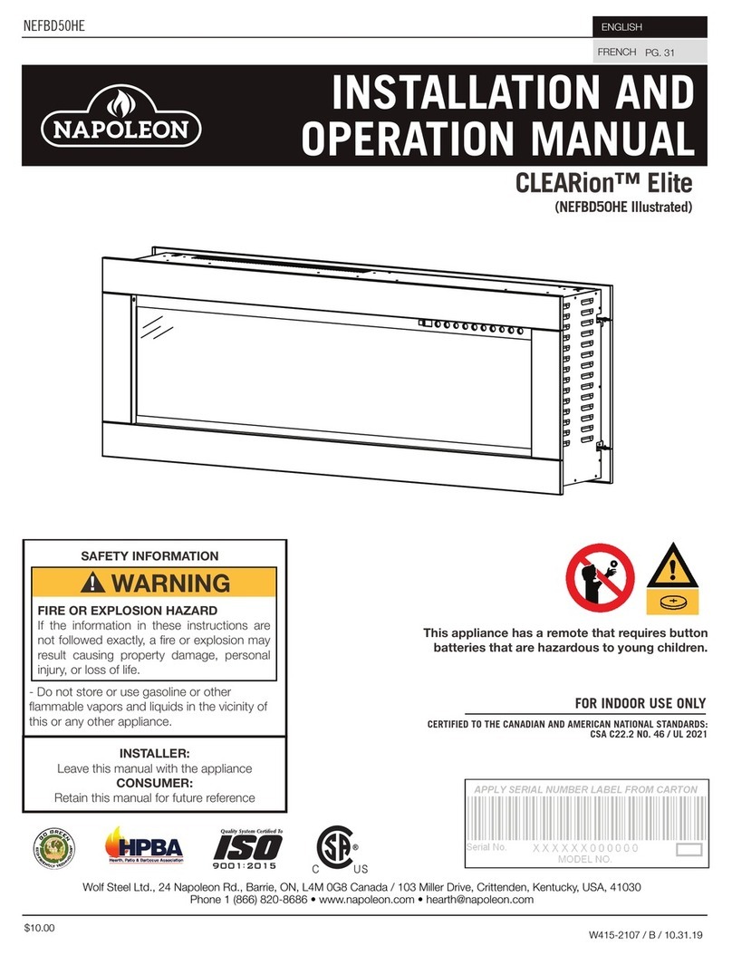 Napoleon CLEARion Elite Series Installation and operation manual