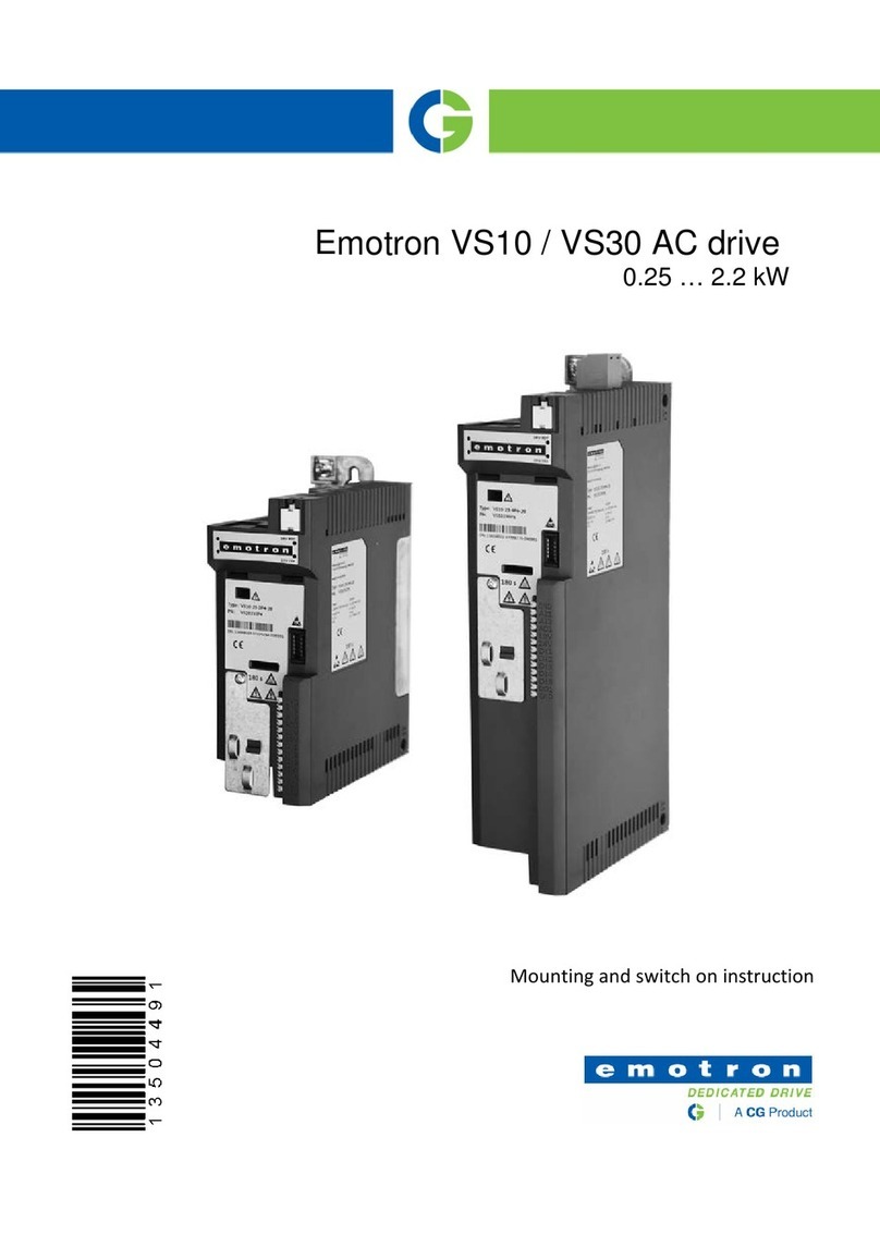 CG Products Emotron VS10 Series Mounting and switch on instruction