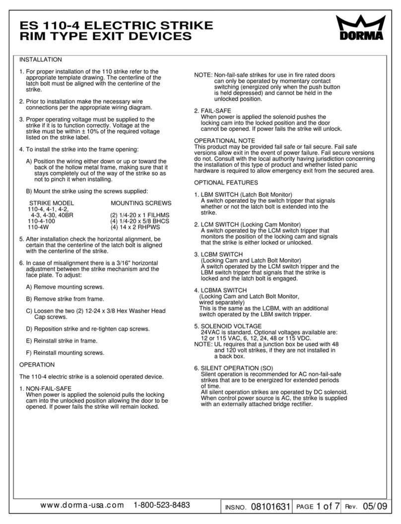 Dorma ES 110-4 Series manual