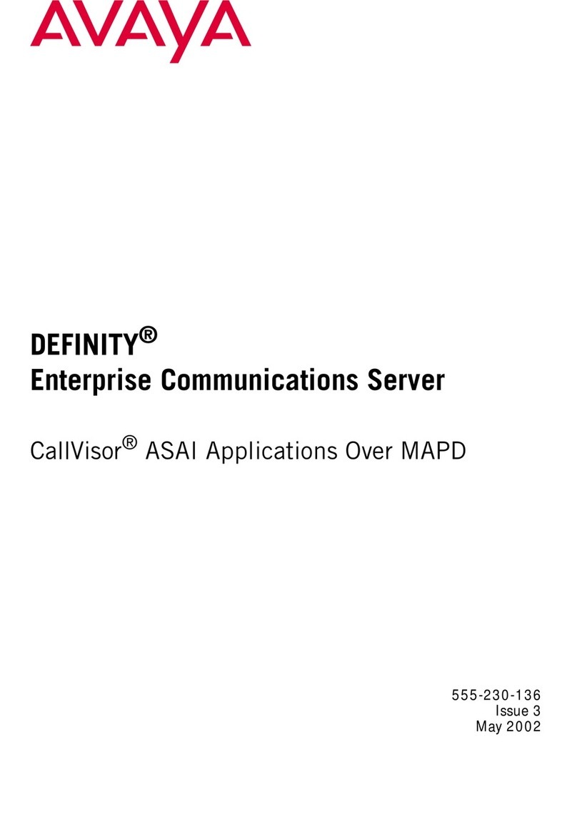 Avaya Definity Enterprise Communications Server User manual