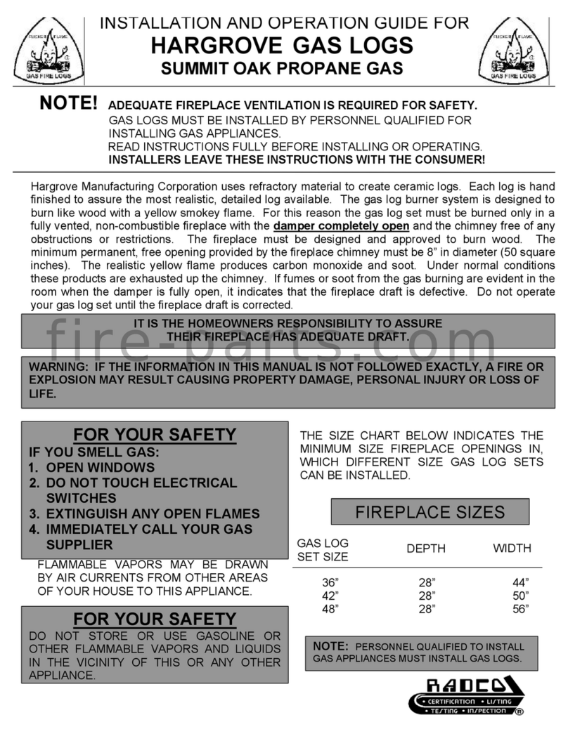 Hargrove Summit Oak Operating instructions
