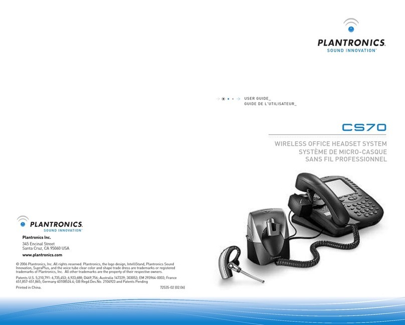 Plantronics CS70 Series User manual Plantronics CS70 Series User manual