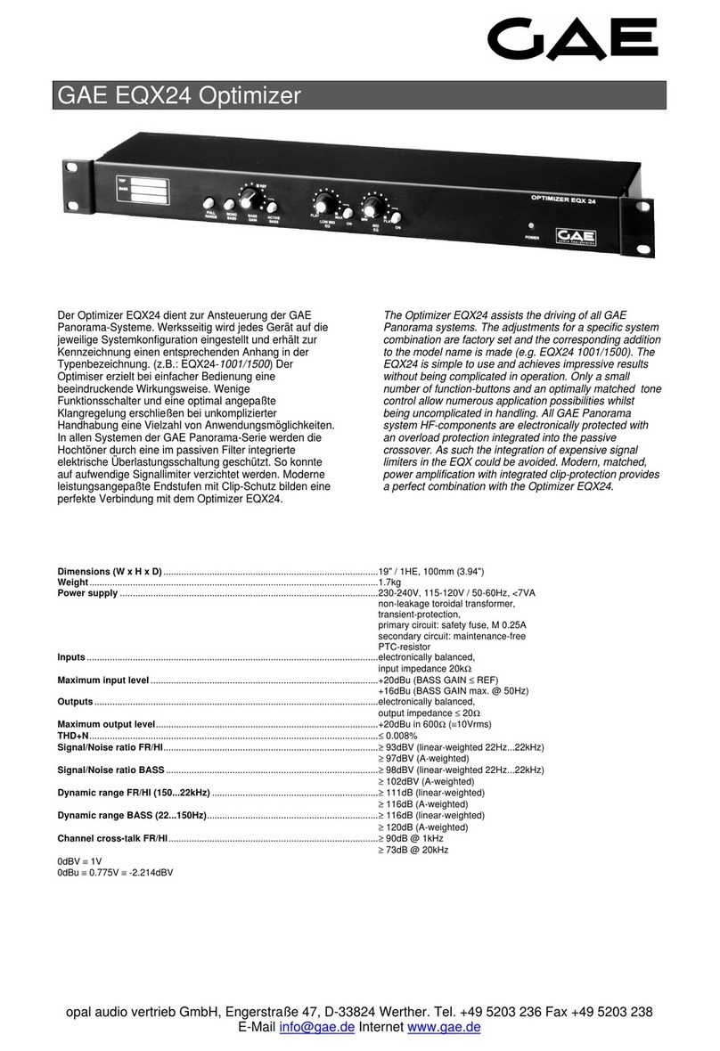 GAE Optimizer EQX24 Operation manual