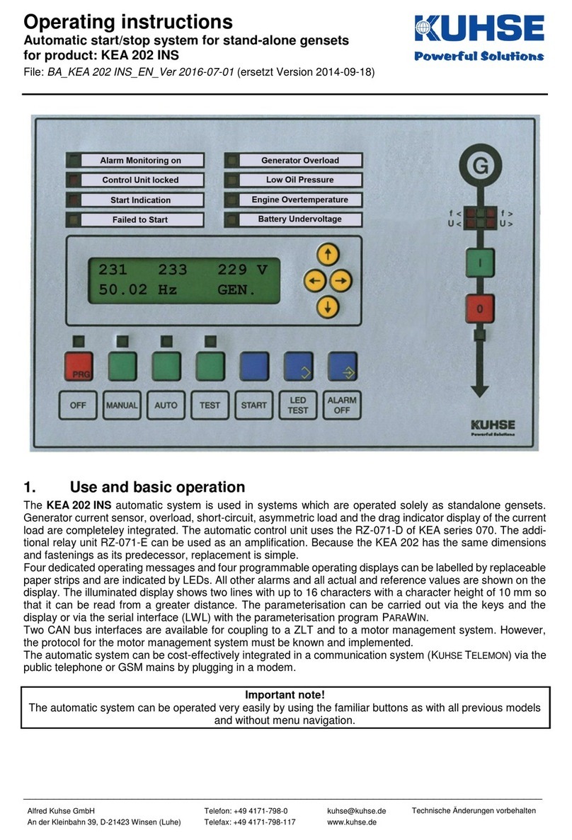 Kuhse KEA 202 INS operating instructions