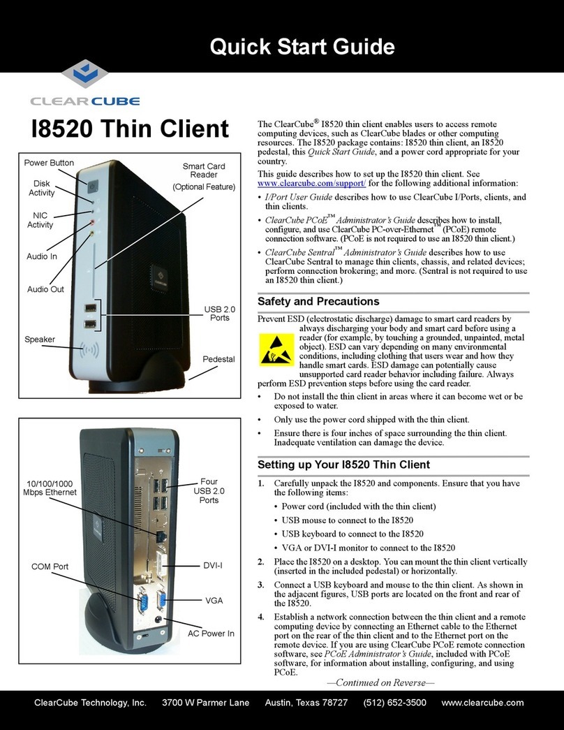 ClearCube Thin Client I8520 User manual