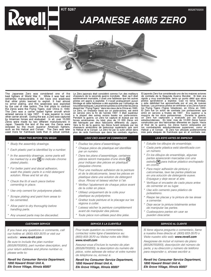 REVELL JAPANESE A6M5 ZERO User manual