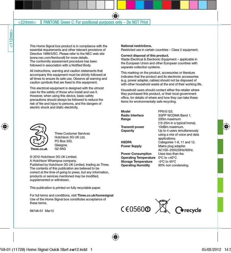 Three Home Signal FP810 G3 User manual