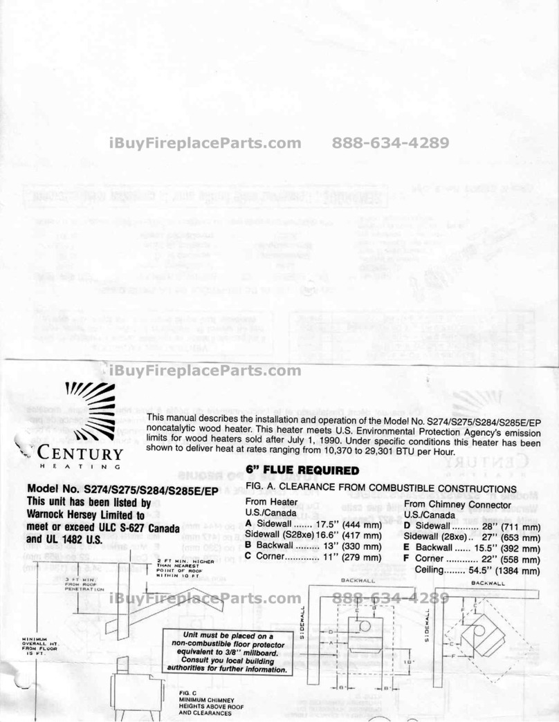 Century Heating S274E/EP manual