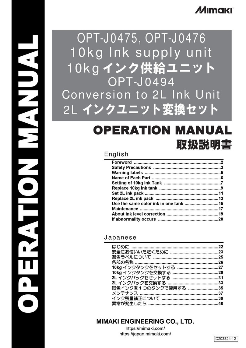 MIMAKI OPT-J0475 Operation manual