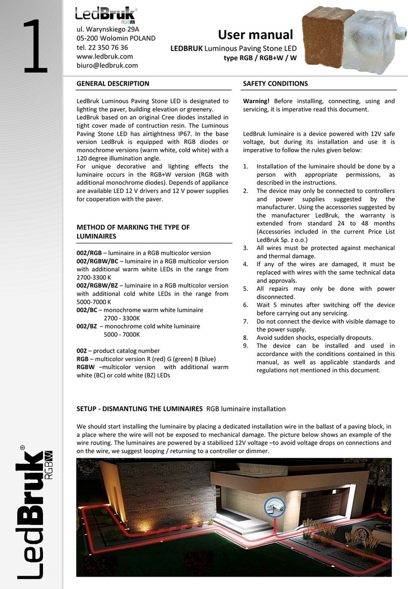 LedBruk Luminous Paving Stone LED user manual