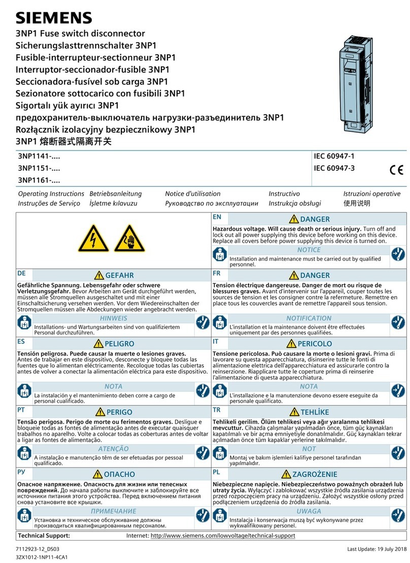 Siemens 3NP1 Series User manual