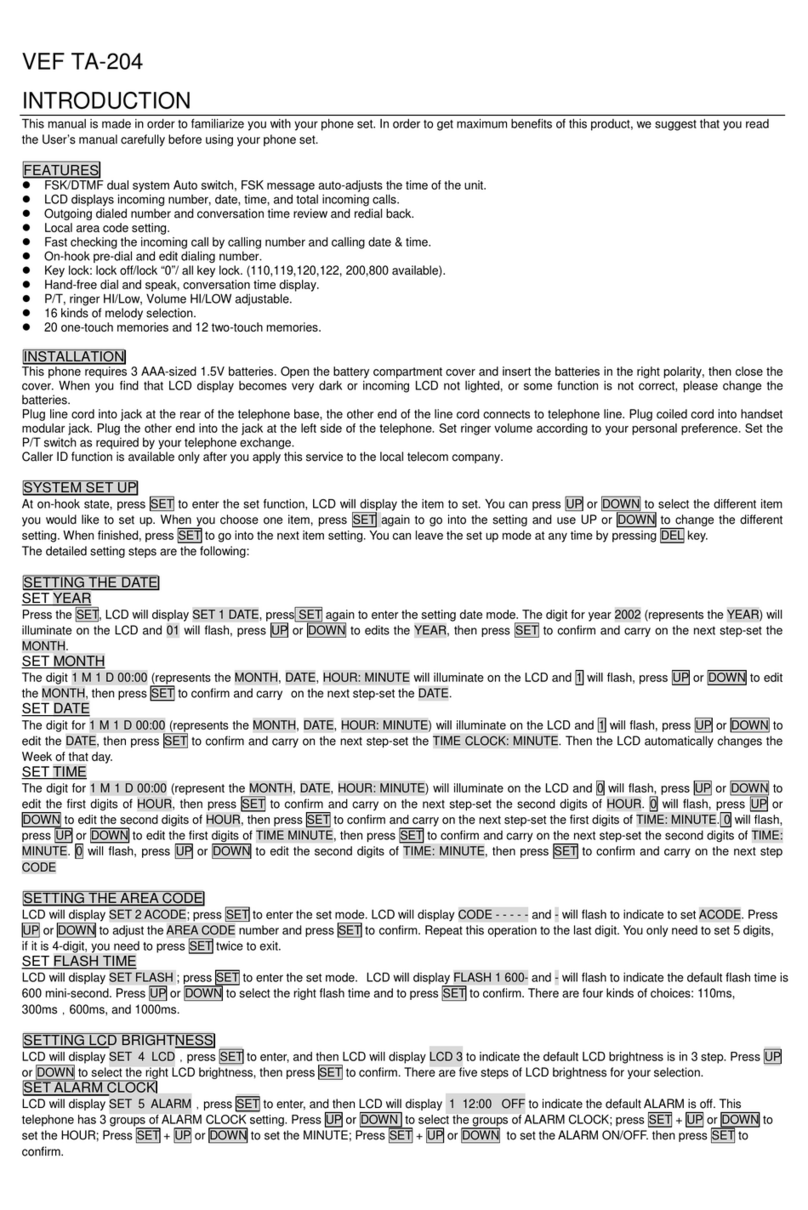 VEF TA-204 manual