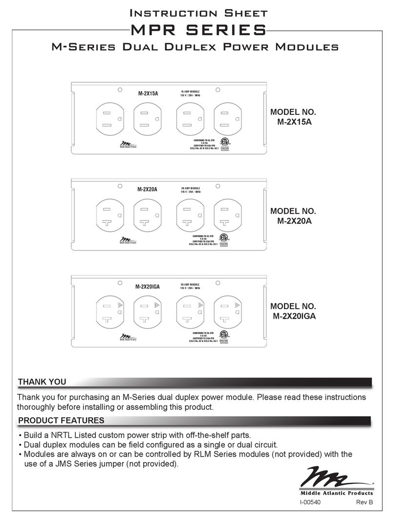Middle Atlantic Products MPR Series instruction sheet