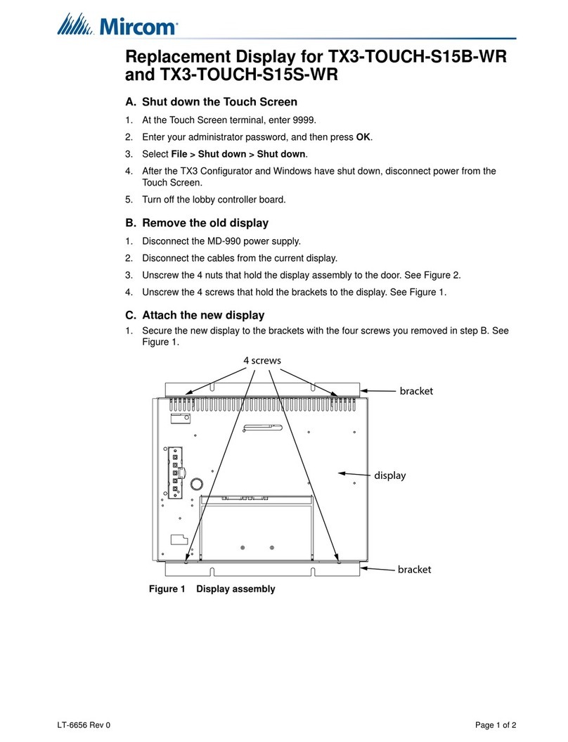 Mircom TX3-TOUCH-S15B-WR Operating and safety instructions