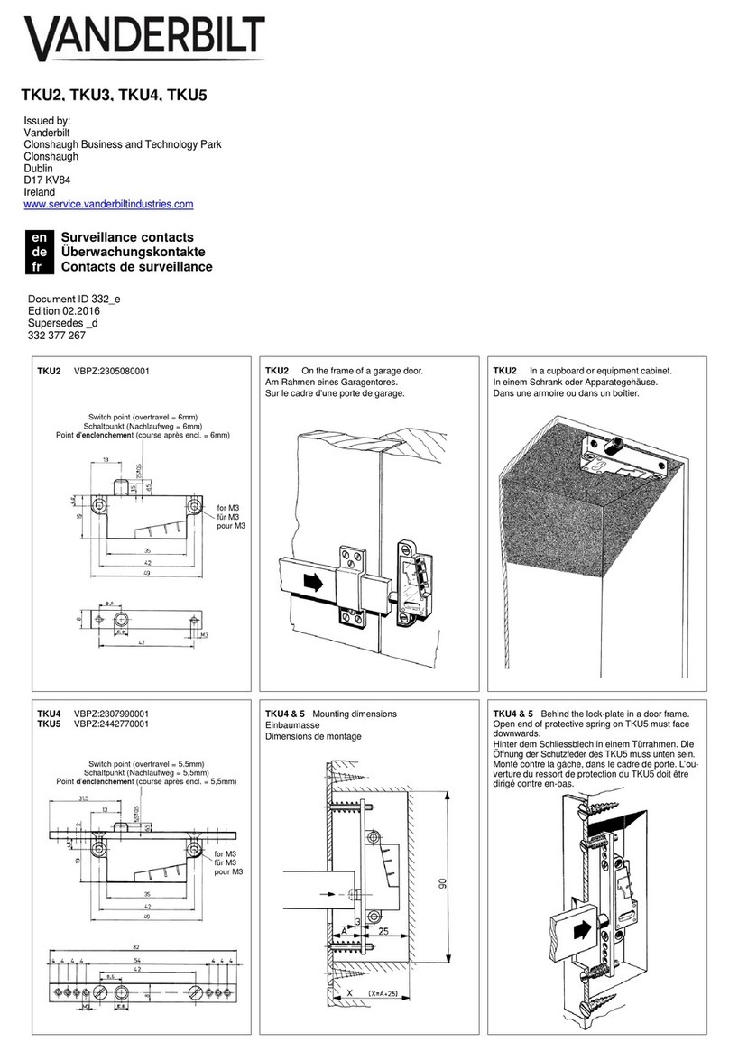 Vanderbilt TKU2 quick start guide