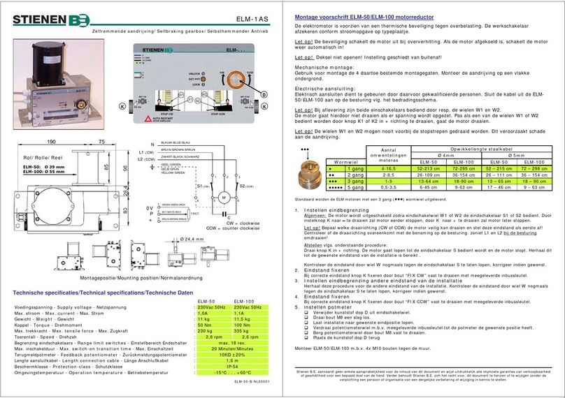 Stienen B.E. ELM Series Mounting instructions