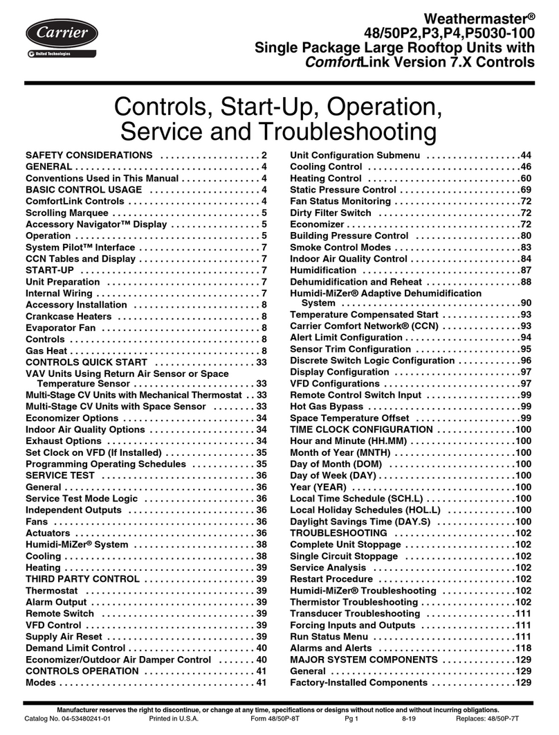 Carrier Weathermaster 48P2030-100 User guide