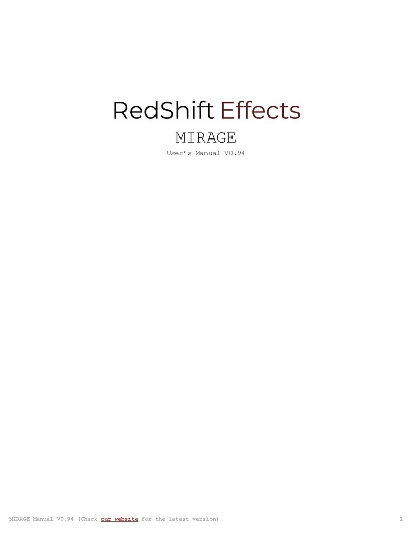 REDSHIFT MIRAGE user manual