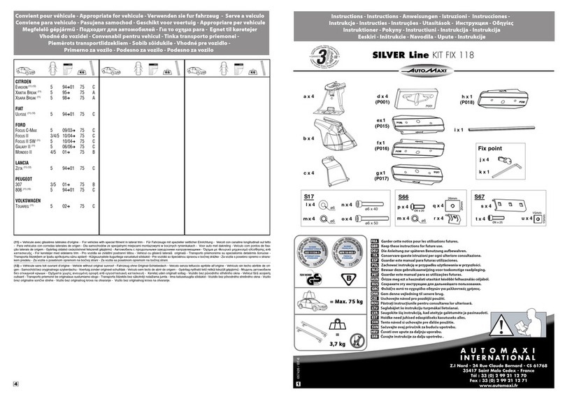 AutoMaxi SILVER Line KIT FIX 118 instructions