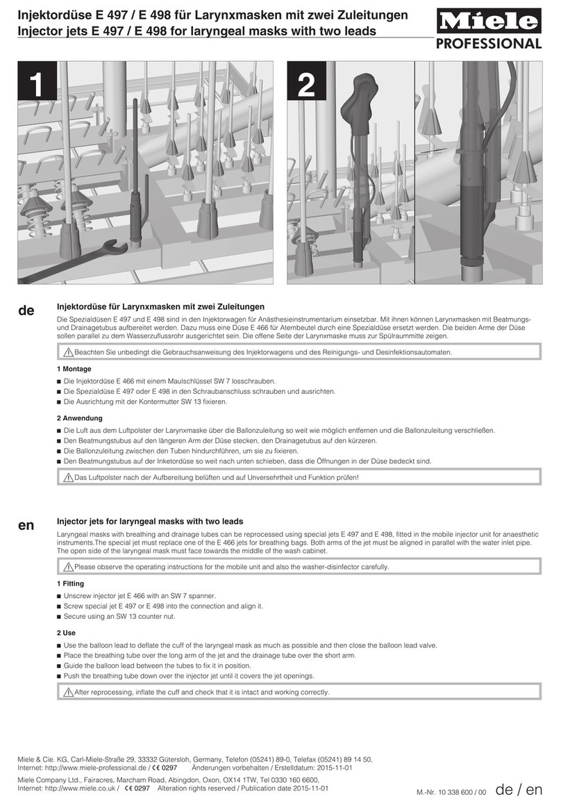 Miele professional E 497 User manual Miele professional E 497 User manual