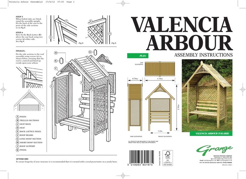 Grange Fencing VALENCIA ARBOUR Assembly instruction Grange Fencing VALENCIA ARBOUR Assembly instruction