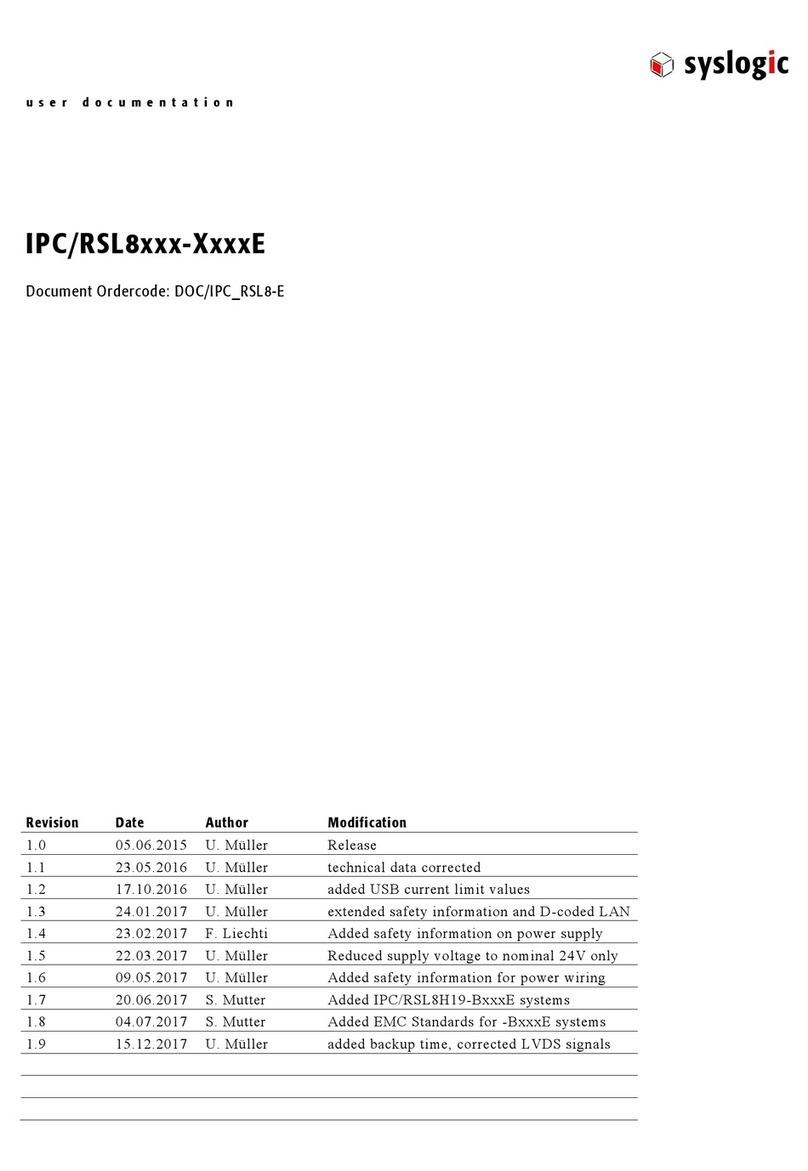 syslogic IPC/RSL8-X E Series Operator's manual