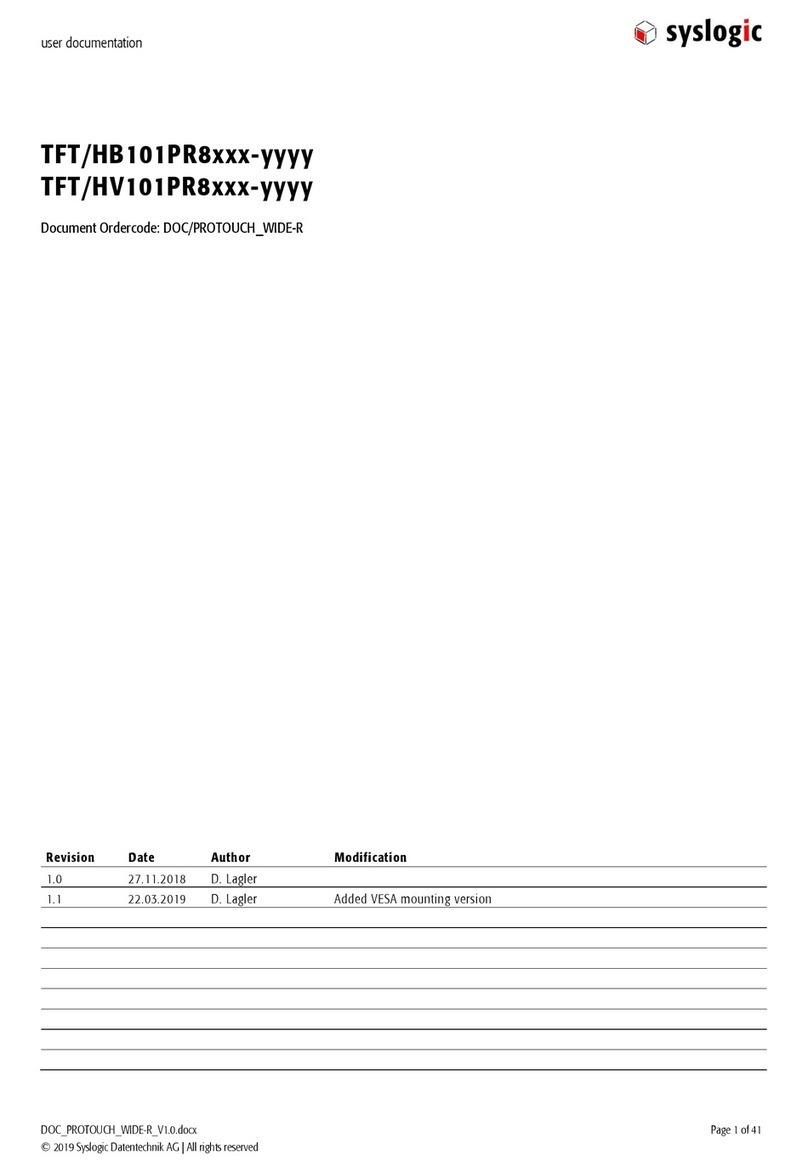syslogic TFT/HB101PR8 Series Operator's manual syslogic TFT/HB101PR8 Series Operator's manual