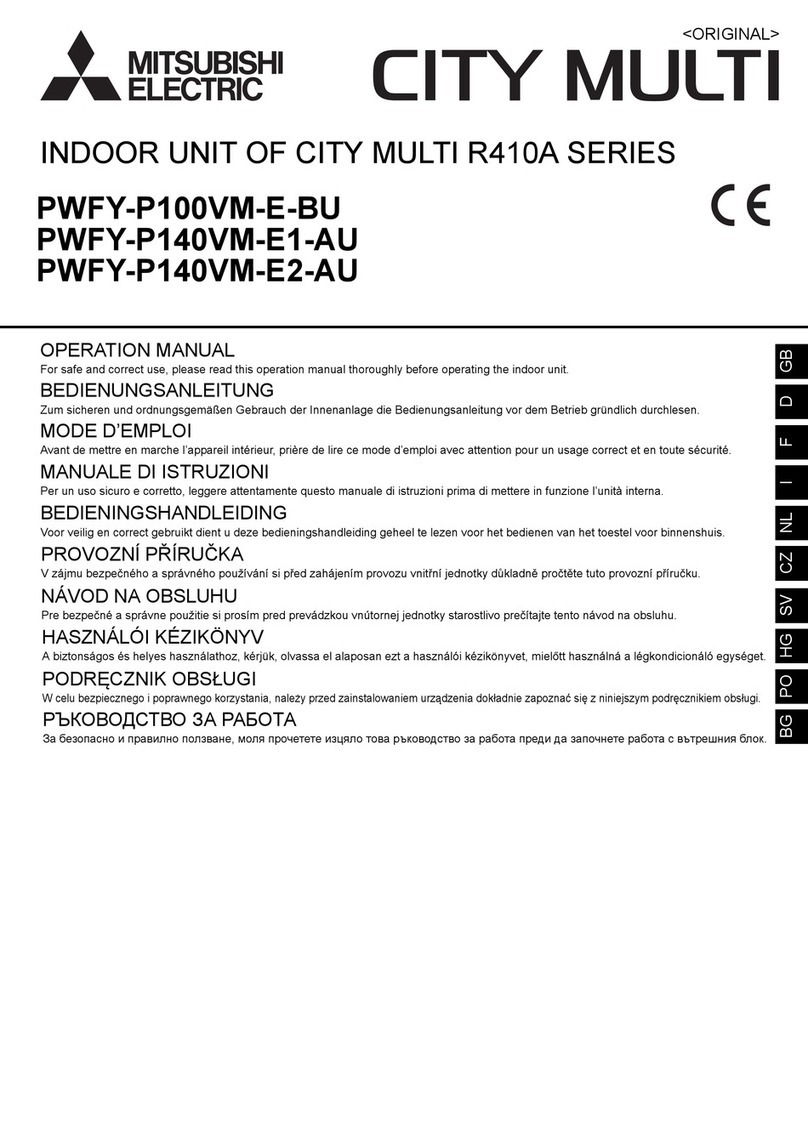 Mitsubishi Electric CITY MULTI PWFY-P100VM-E-BU User manual