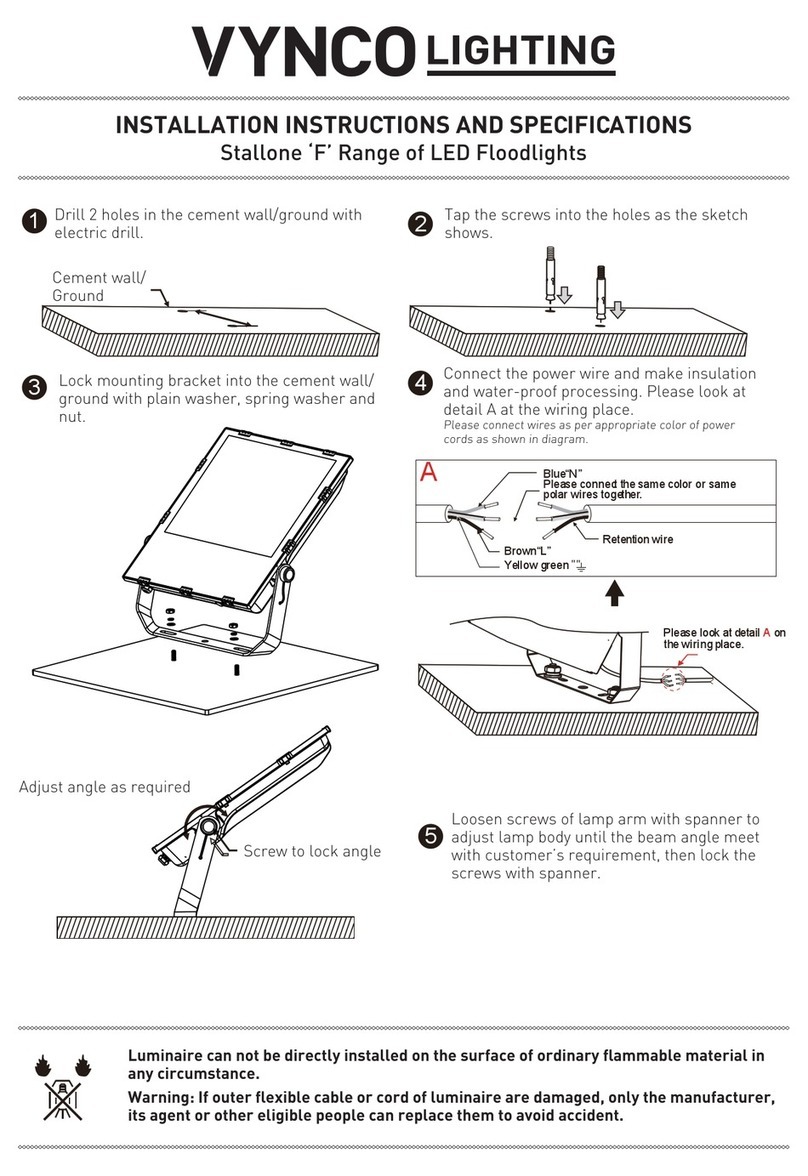 Vynco Stallone F Series Installation Instructions and Specifications