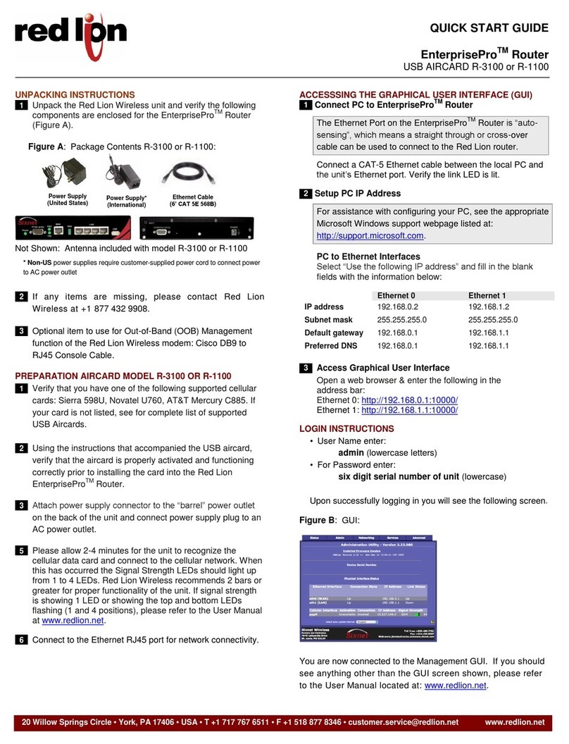 red lion EnterprisePro AIRCARD R-3100 quick start guide