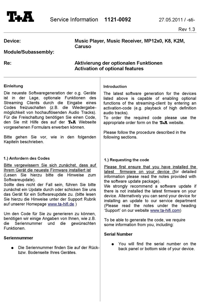 T+A K8 Service information