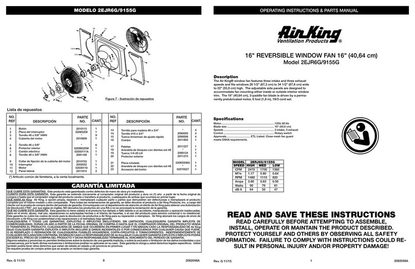 Air King 2EJR6G/9155G Operating instructions & parts manual