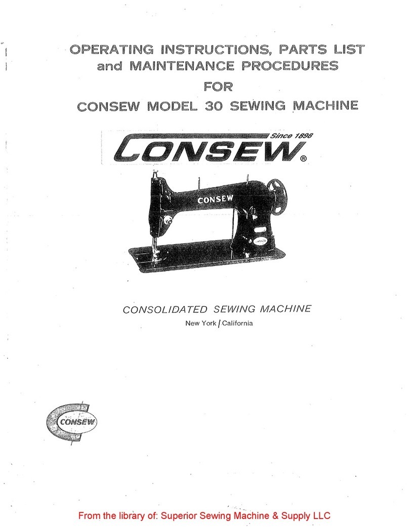 Consew 30 Use and care manual