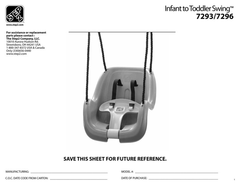 Step 2 Infant Toddler Swing 7293 instruction sheet