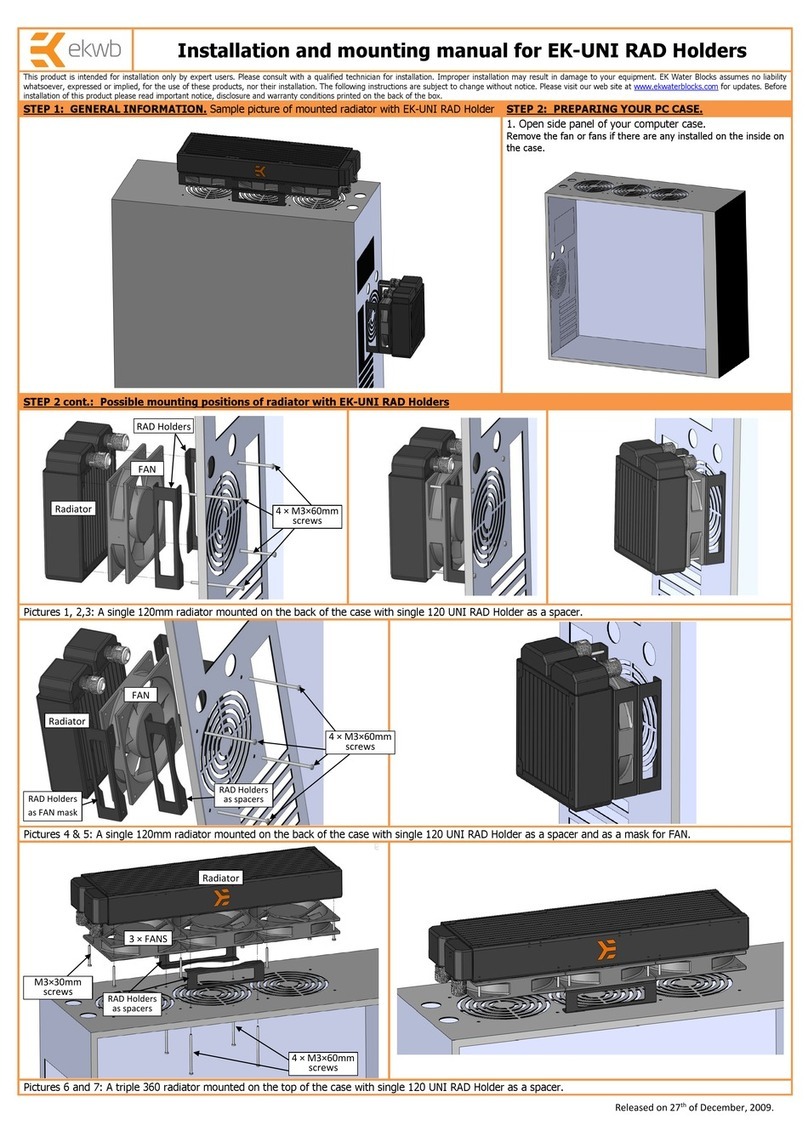 ekwb EK-UNI RAD INSTALLATION AND MOUNTING MANUAL