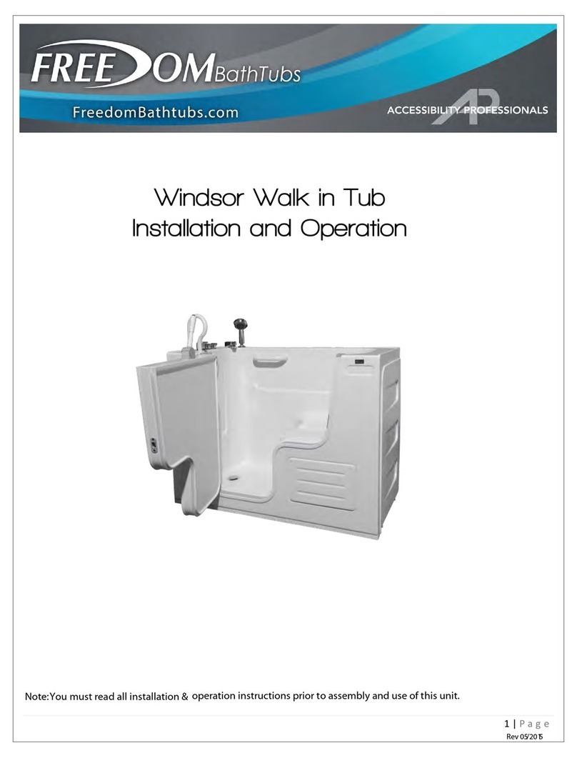 Freedom Bathtubs Windsor Series Installation and operation Freedom Bathtubs Windsor Series Installation and operation