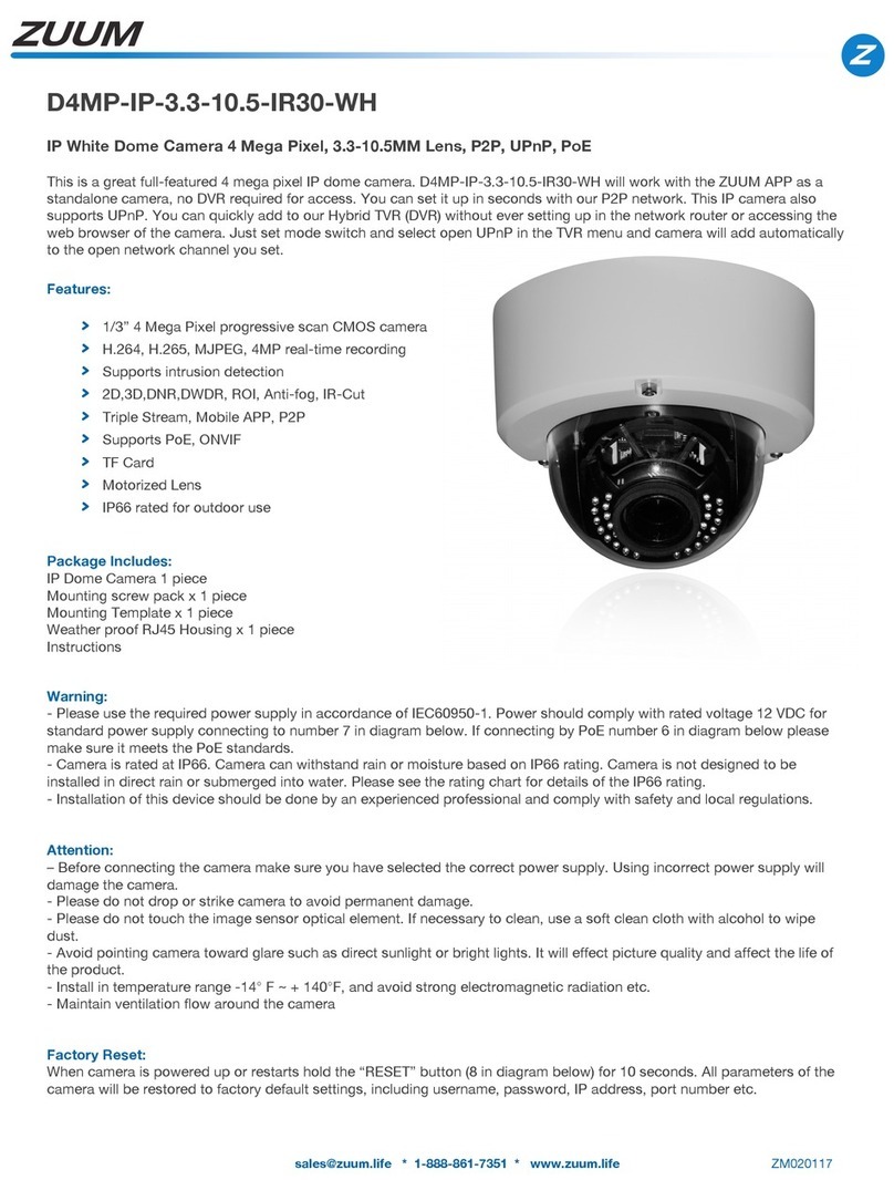 ZUUM D4MP-IP-3.3-10.5-IR30-WH manual