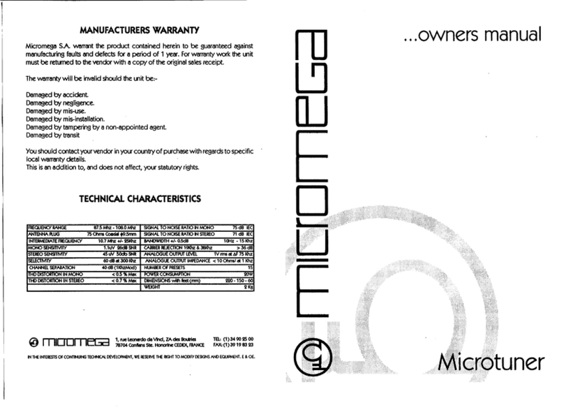 Micromega Microtuner owner's manual