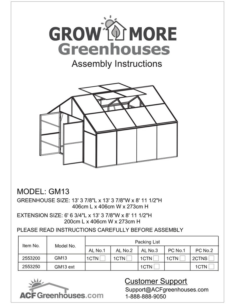 ACF Greenhouses GROW MORE GM13 Assembly instructions