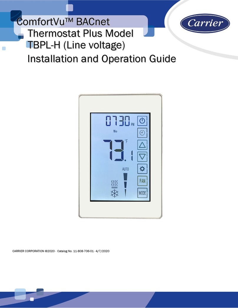Carrier ComfortVu Plus TBPL-H Installation and operation guide