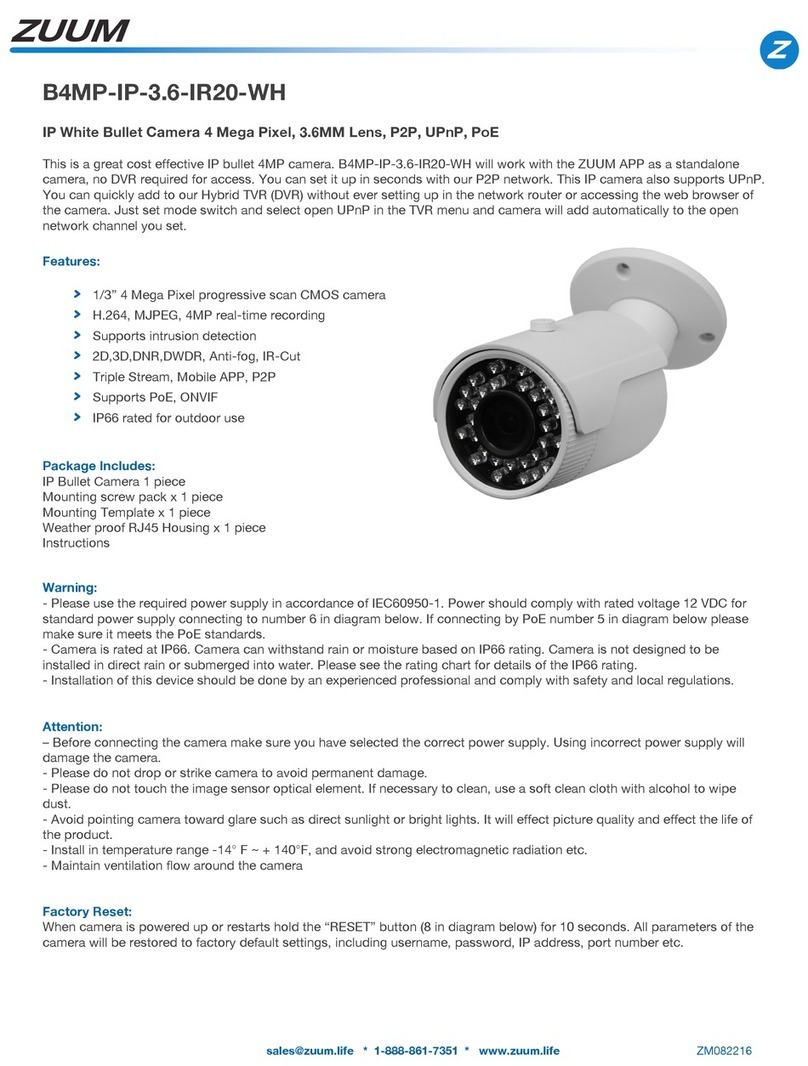 ZUUM B4MP-IP-3.6-IR20-WH manual