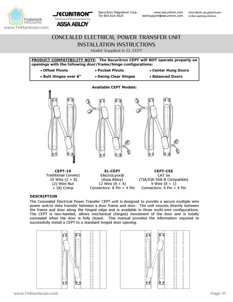 Assa Abloy SECURITRON CEPT-10 installation instructions