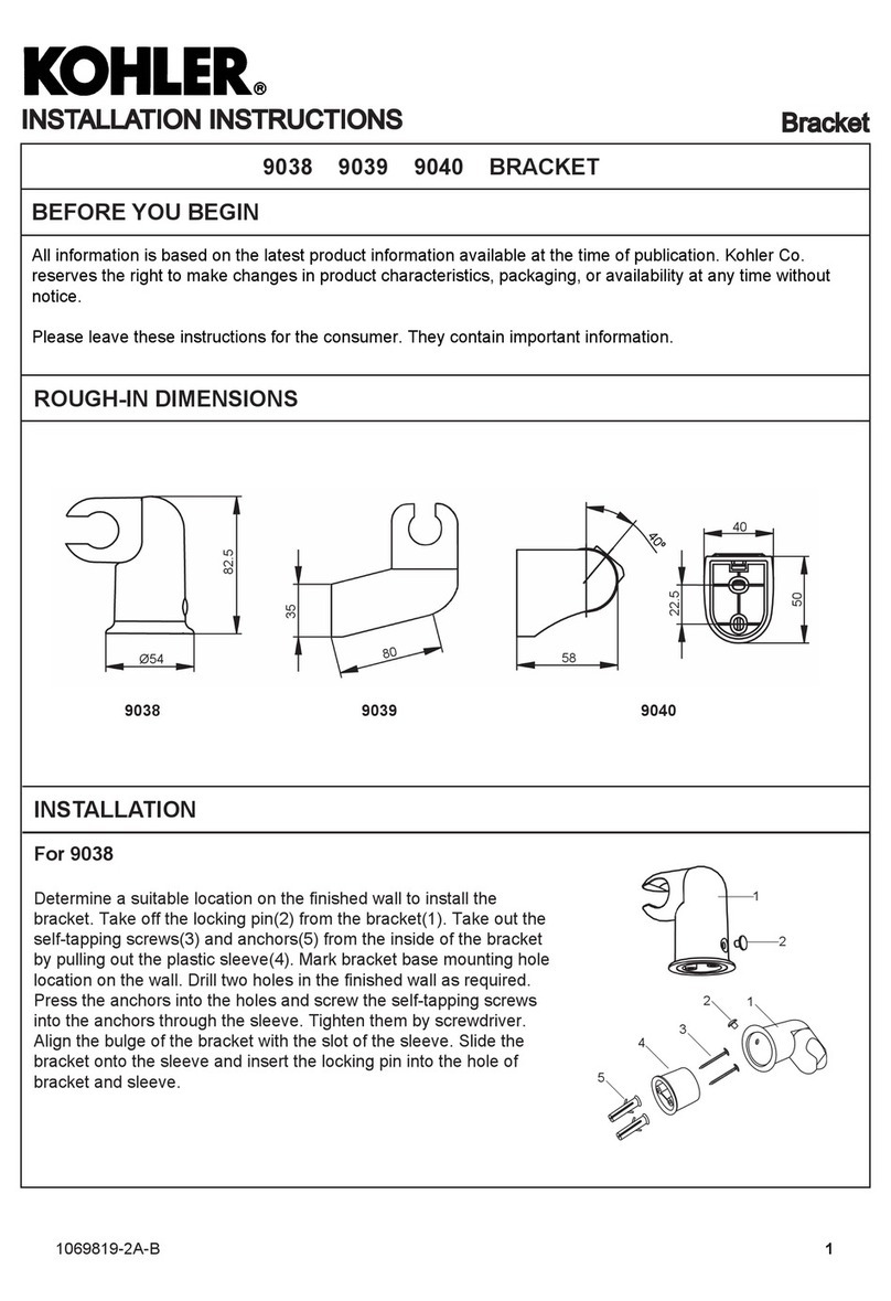 Kohler 9038 installation instructions