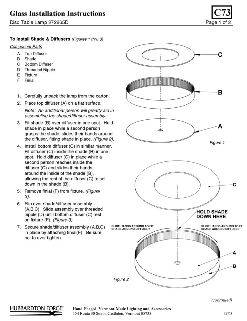 HUBBARDTON FORGE DESIGN 272865D installation instructions