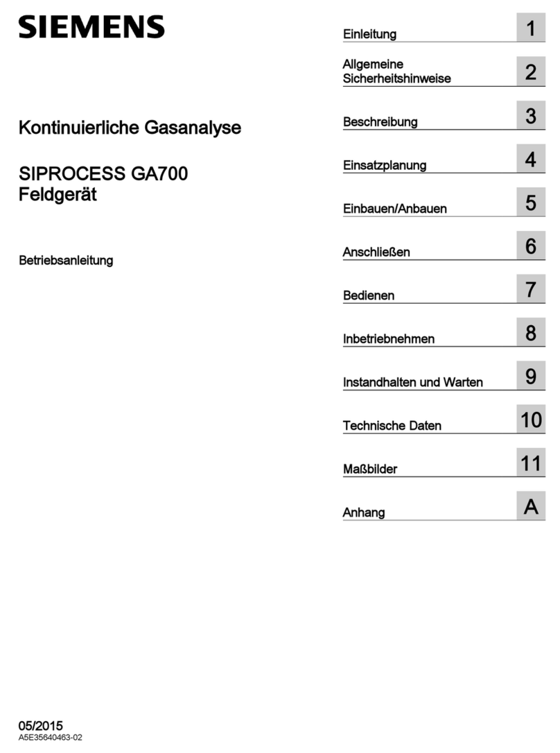 Siemens SIPROCESS GA700 operating instructions