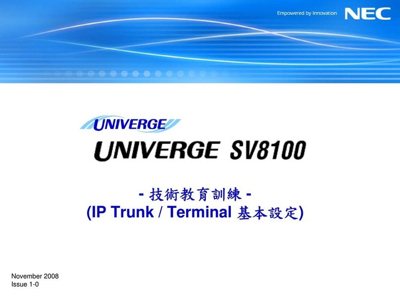 NEC Univerge SV8100 manual