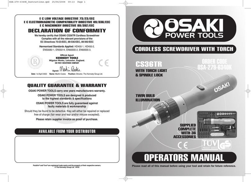 Osaki Power Tools CS36TR User manual
