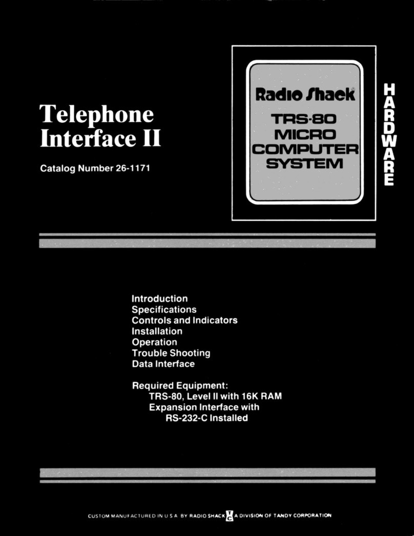 Radio Shack Telephone Interface II User manual
