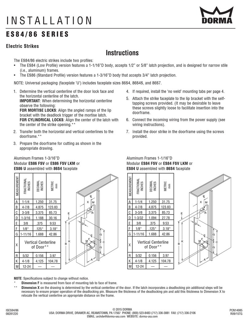 Dorma ES84 Series installation instructions